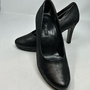 Paul Green Women's Shimmery Black Leather Pumps 4 Inch Heels Size 7